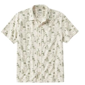 L.L. Bean Men's Lakewashed Performance Shirts, Button-Front Shirt, Short-Sleeve